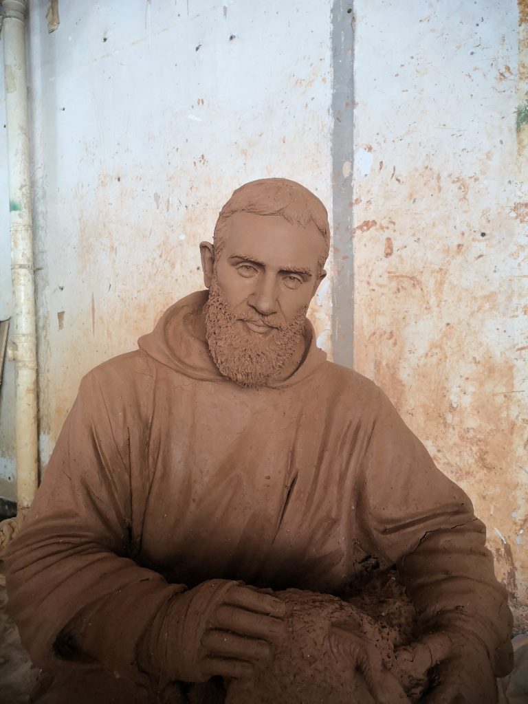 Young St Pio Statue before casting